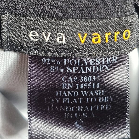 Eva Varro Abstract Brushstroke Tunic - Women's S - Open Back Teal and Black - Picture 8 of 8